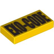 Tile 1 x 2 with Engraved Code for Exo-Force (Yellow)