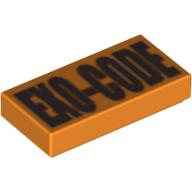 Tile 1 x 2 with Engraved Code for Exo-Force (Orange)