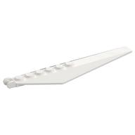 Hinge Plate 1 x 12 Locking with Angled Side Extensions and Tapered Ends, 7 Teeth (White)