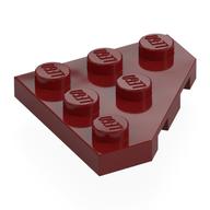Wedge Plate 3 x 3 Cut Corner (Dark Red)