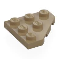 Wedge Plate 3 x 3 Cut Corner (Dark Tan)