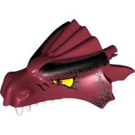 Creature Body Part, Dragon Head Upper Jaw with Black Scales and Yellow Eyes Print (Dark Red)