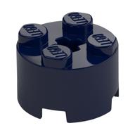 Brick Round 2 x 2 with Axle Hole (Dark Blue)