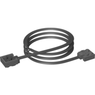 Wire with Brick 2 x 2 x 2/3 with 1 x 2 Studs and Power Functions and 9V Connectors, 50cm, One Light Bluish Gray End (Dark Bluish Gray)