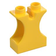 Duplo Brick 1 x 2 x 2 with Side Cutouts and Channel in Top (Yellow)