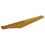Hinge Plate 1 x 12 Locking with Angled Side Extensions and Tapered Ends, 7 Teeth (Pearl Gold)