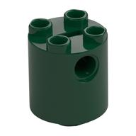 Brick Round 2 x 2 x 2 Robot Body, Axle Holder '+' Orientation (Dark Green)