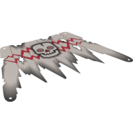 Sail, Tattered, 30 x 20 with Holes, and Red Jagged Lines and Skull Print (Dark Bluish Gray)