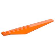 Hinge Plate 1 x 12 Locking with Angled Side Extensions and Tapered Ends, 7 Teeth (Orange)