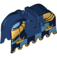 Animal / Creature Accessory, Horse Barding with Gold Crowns and Gold Plate Armour Print (Dark Blue)