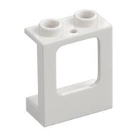Window 1 x 2 x 2 Plane, Hollow Studs, Single Hole Top and Bottom for Glass (White)