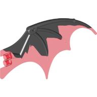 Creature Body Part, Dragon Wing 19 x 11 with Marbled Trans-Red Pattern (Black)