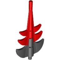 Creature Body Part, Dragon Tail Barbed with Marbled Red Pattern (Black)