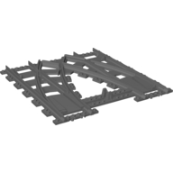 Vehicle Track, Train, Plastic (RC Trains) Double Crossover Rail - Half (Dark Bluish Gray)