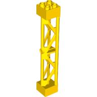 Support 2 x 2 x 10 Girder Triangular Vertical - Type 3 - Axle Hole, 3 Posts (Yellow)