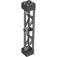 Support 2 x 2 x 10 Girder Triangular Vertical - Type 3 - Axle Hole, 3 Posts (Black)