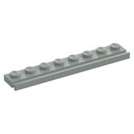 Plate Special 1 x 8 with Door Rail (Light Gray)