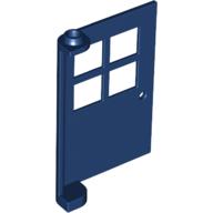 Door 1 x 4 x 5 with 4 Panes, Squared Base (Dark Blue)