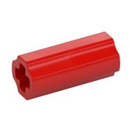 Technic Axle Connector Smooth [with x Hole + Orientation] (Red)