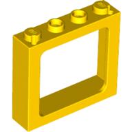 Window 1 x 4 x 3 Train with Shutter Holes and Solid Studs on Ends (Yellow)