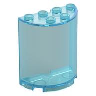 Cylinder Half 2 x 4 x 4 (Trans-Light Blue)