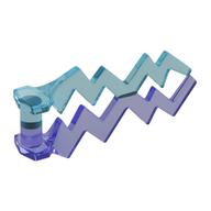 Wave / Lightning Angular, Double with Marbled Trans-Purple Pattern (Trans-Light Blue)