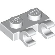 Plate Special 1 x 2 with Clips Horizontal [Thick U-Clips] (White)
