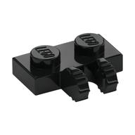 Hinge Plate 1 x 2 Locking with 2 Fingers on Side, 9 Teeth (Black)