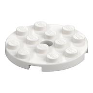 Plate Round 4 x 4 with Pin Hole (White)