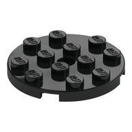 Plate Round 4 x 4 with Pin Hole (Black)