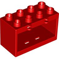 Duplo Container Box 2 x 4 x 2 with Open Sides (Red)