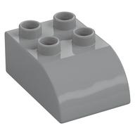 Duplo Brick 2 x 3 with Curved Top (Light Bluish Gray)