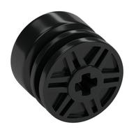 Wheel 18mm x 14mm with Axle Hole, Fake Bolts and Shallow Spokes (Black)