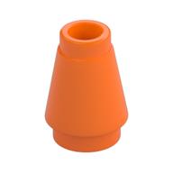 Cone 1 x 1 [Top Groove] (Orange)