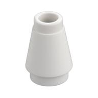 Cone 1 x 1 [Top Groove] (White)