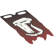 Flag 4 x 9 Tattered with Troll Skull Print (Dark Red)