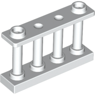 Fence Spindled 1 x 4 x 2 [2 Top Studs] (White)