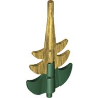 Creature Body Part, Dragon Tail Barbed with Marbled Metallic Gold Pattern (Dark Green)