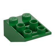 Brick Sloped Inverted 33° 3 x 2, Connections between Studs, Ovoid Bottom Pin (Green)