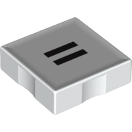 Duplo Tile 2 x 2 with Equal To ( '=' ) Print (White)