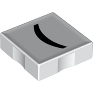 Duplo Tile 2 x 2 with '(' Print (White)
