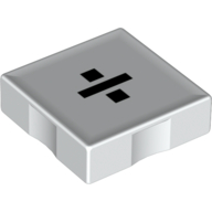 Duplo Tile 2 x 2 with '÷' Print (White)