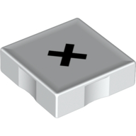 Duplo Tile 2 x 2 with Multiplication ( 'x' ) Print (White)