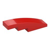 Brick Curved 4 x 1 No Studs [Stud Holder with Asymmetric Ridges] (Red)