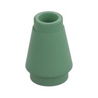 Cone 1 x 1 [Top Groove] (Sand Green)