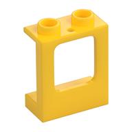 Window 1 x 2 x 2 Plane, Hollow Studs, Single Hole Top and Bottom for Glass (Yellow)