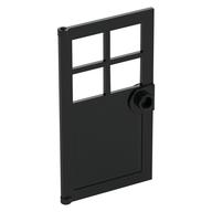 Door 1 x 4 x 6 with 4 Panes and Stud Handle (Black)