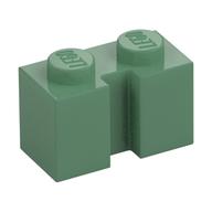 Brick Special 1 x 2 with Groove (Sand Green)