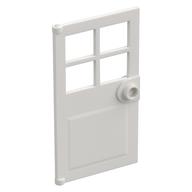 Door 1 x 4 x 6 with 4 Panes and Stud Handle (White)