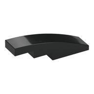Brick Curved 4 x 1 No Studs [Stud Holder with Symmetric Ridges] (Black)